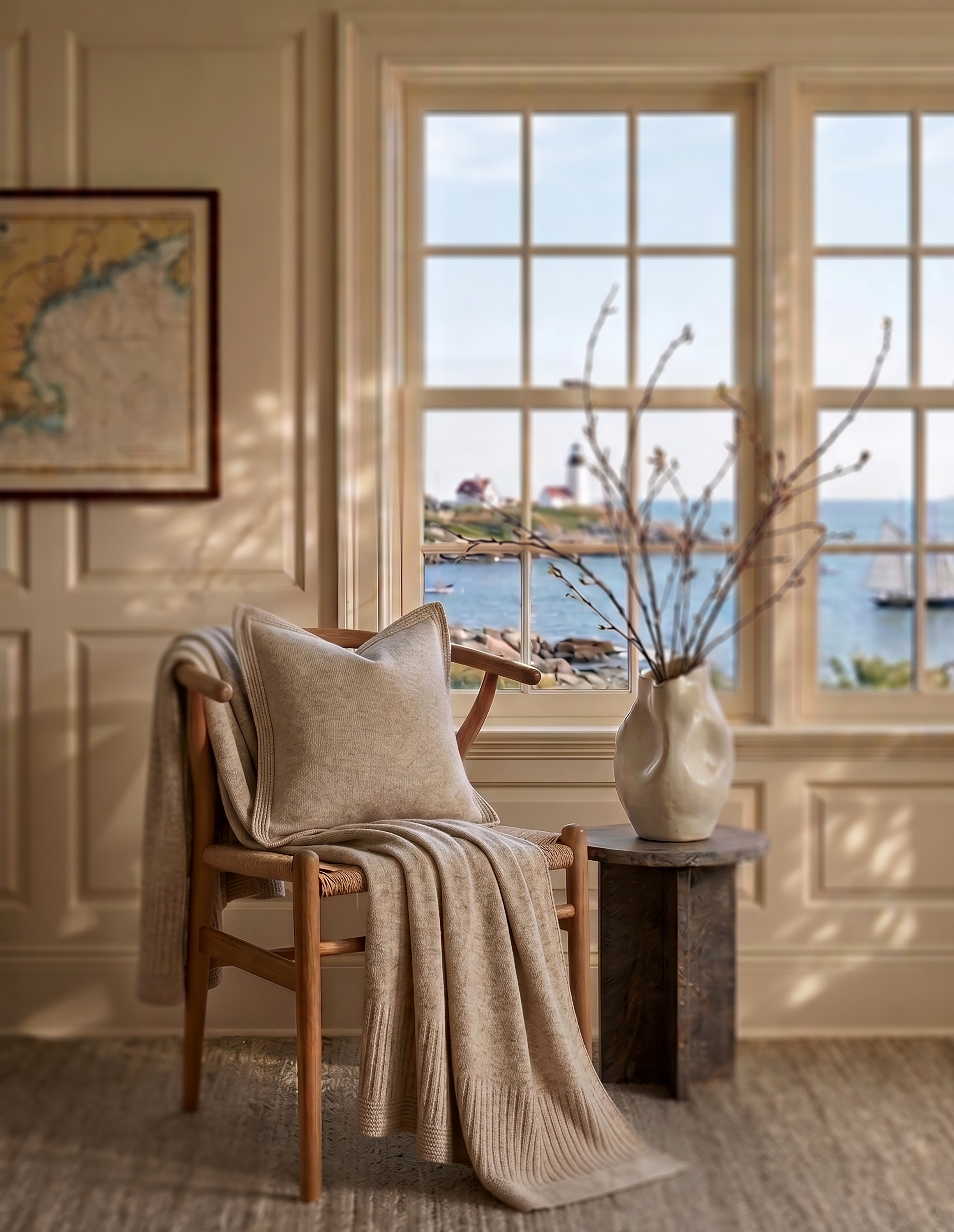 The Aspen Cashmere Throw | Heather Oatmeal