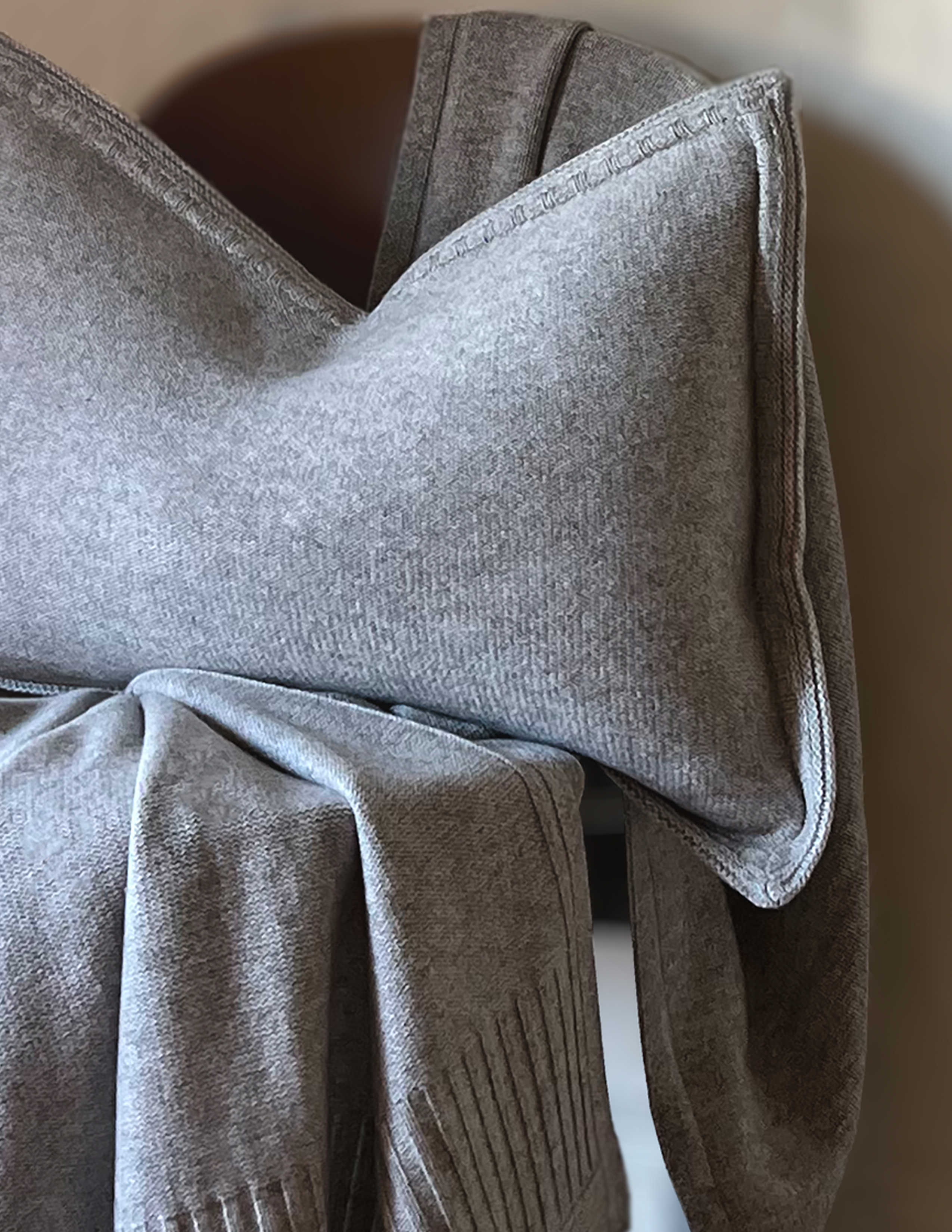 The Montauk Cashmere Pillow | Heather Grey