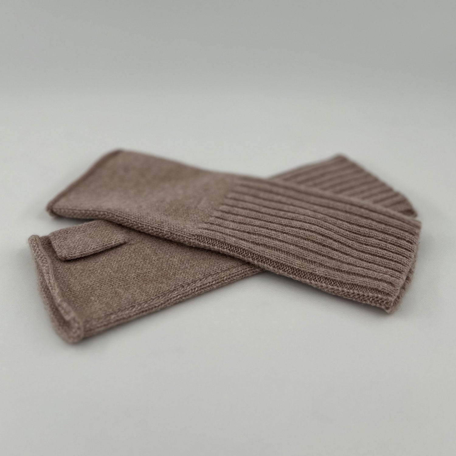 The Fingerless Cashmere Gloves | Heather Oatmeal