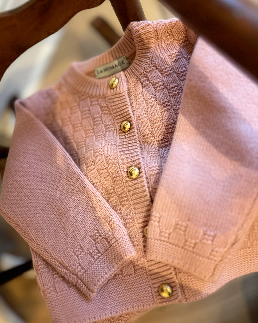 THE ASPEN CASHMERE BABY CARDIGAN | ROSE