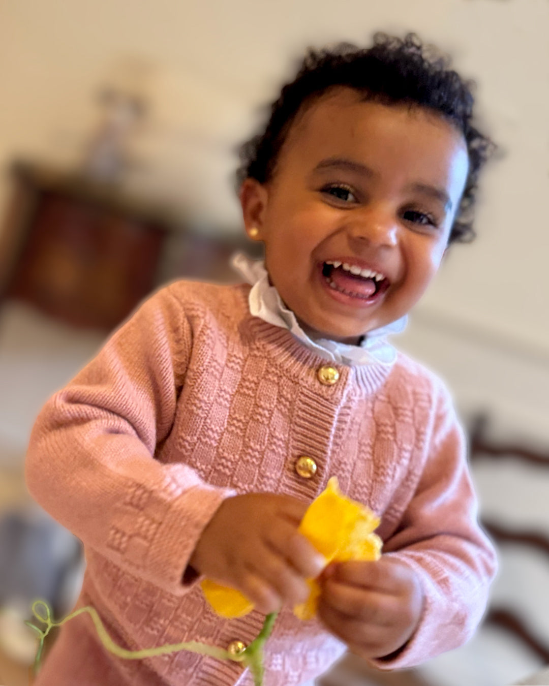 THE ASPEN CASHMERE BABY CARDIGAN | ROSE