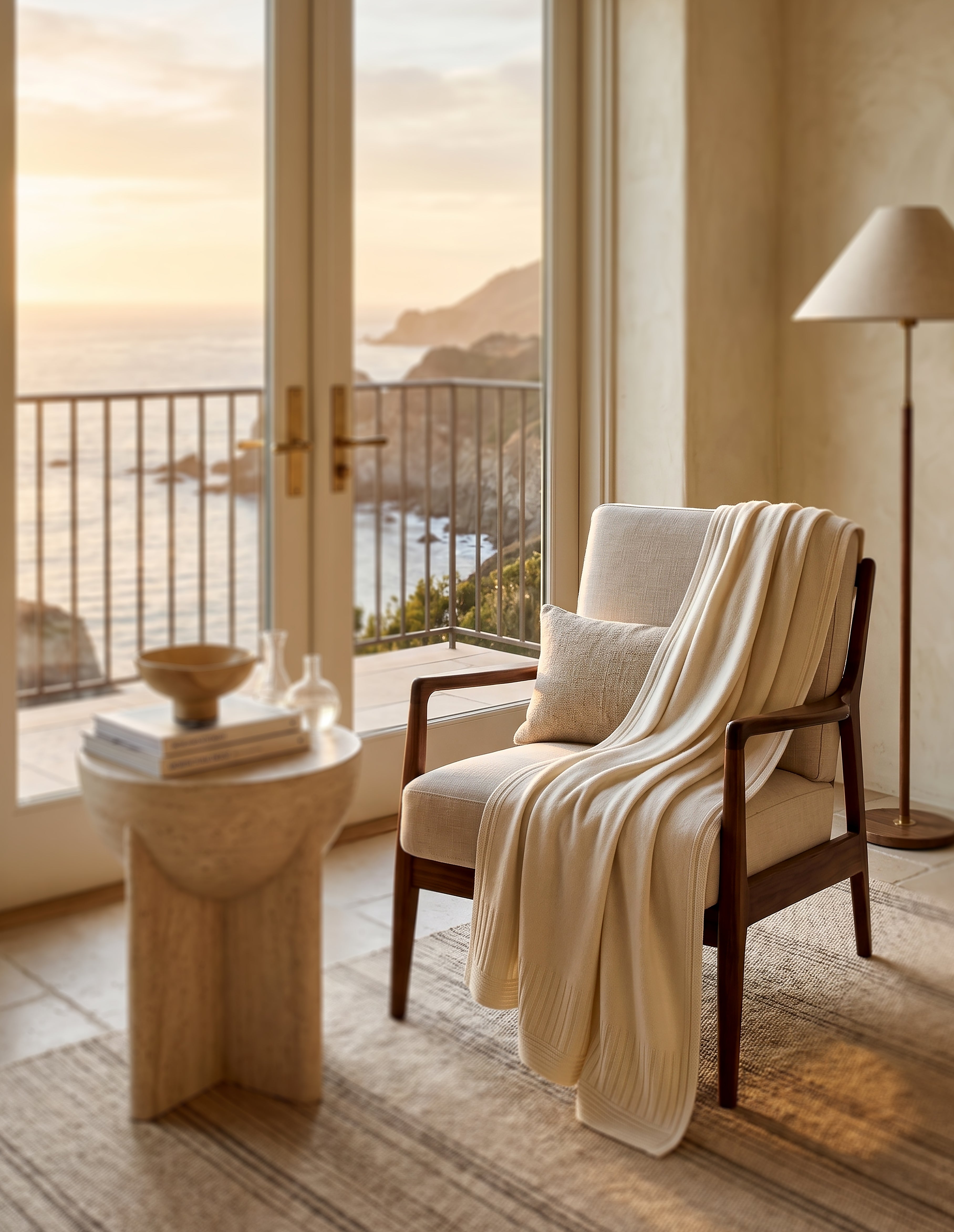 The Aspen Cashmere Throw | Cream