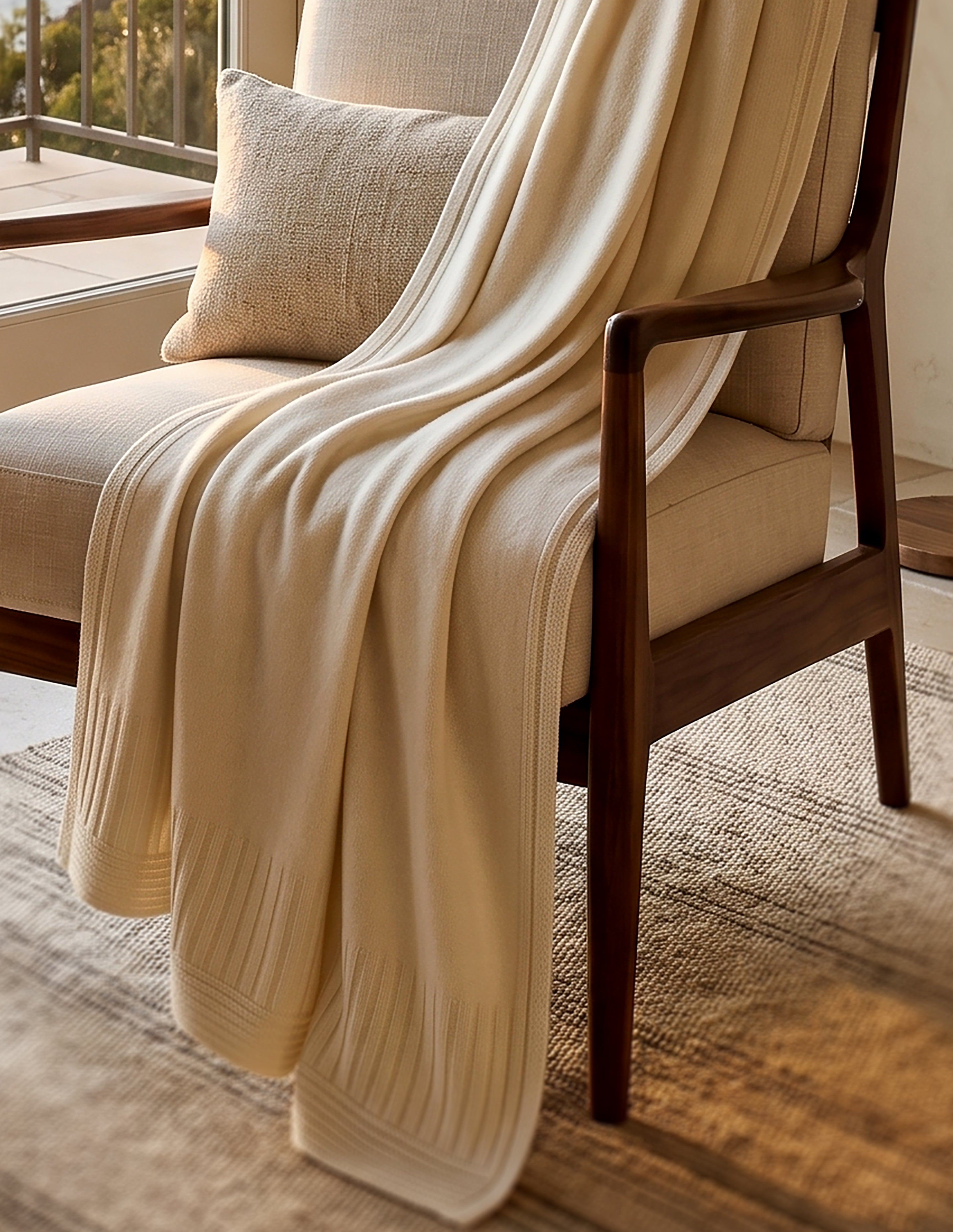 The Aspen Cashmere Throw | Cream
