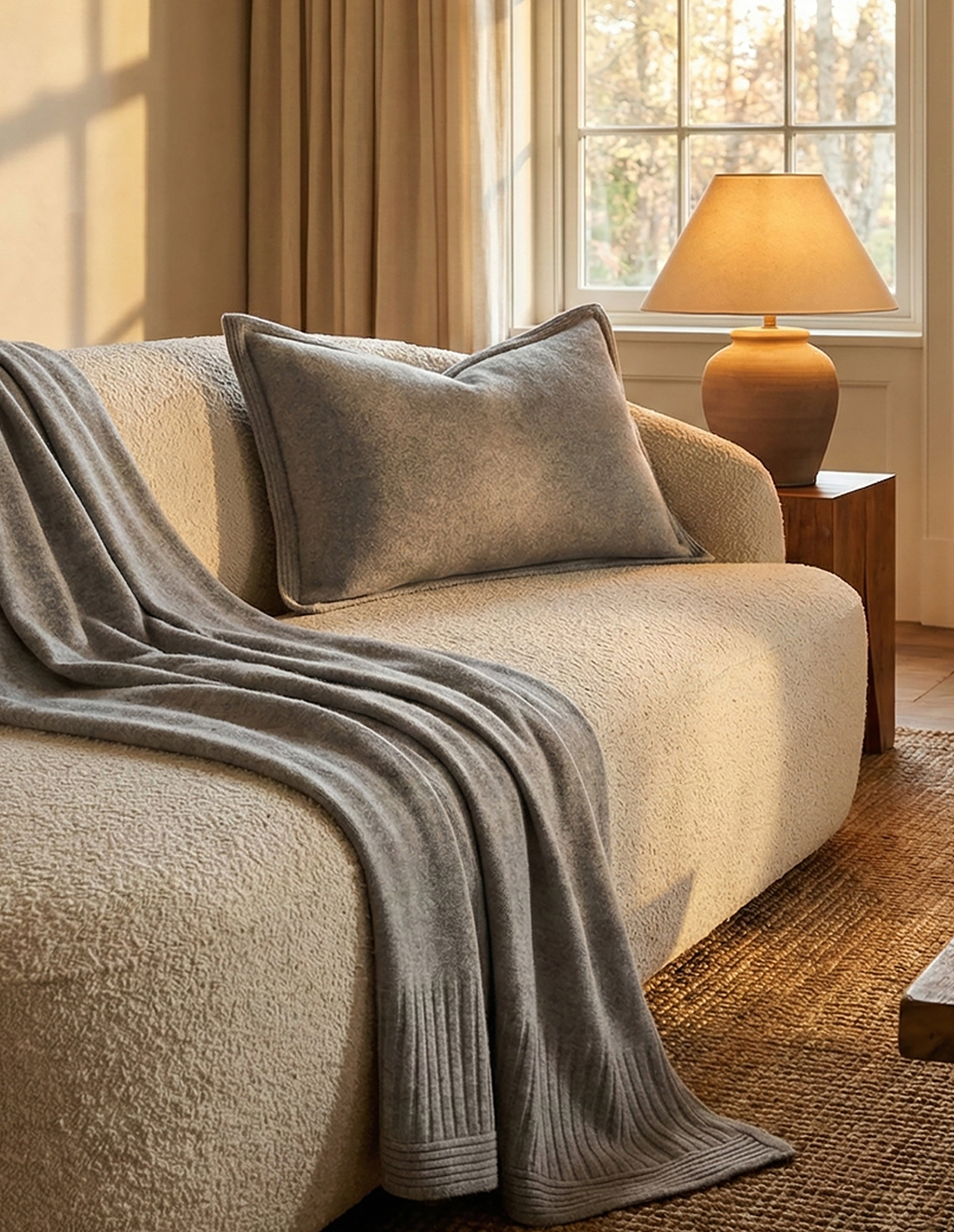 The Montauk Cashmere Pillow | Heather Grey