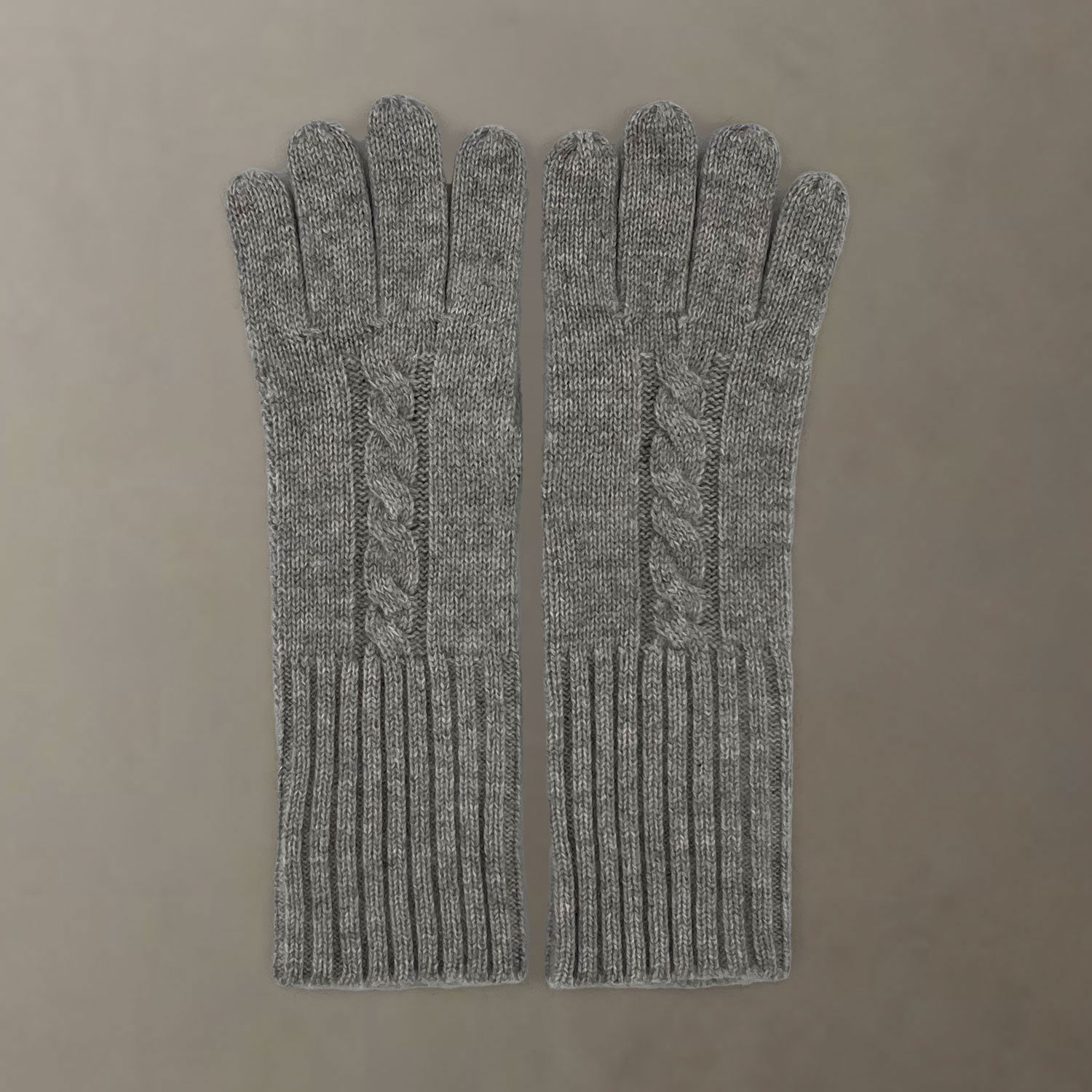 The Cable Cashmere Gloves | Heather Grey