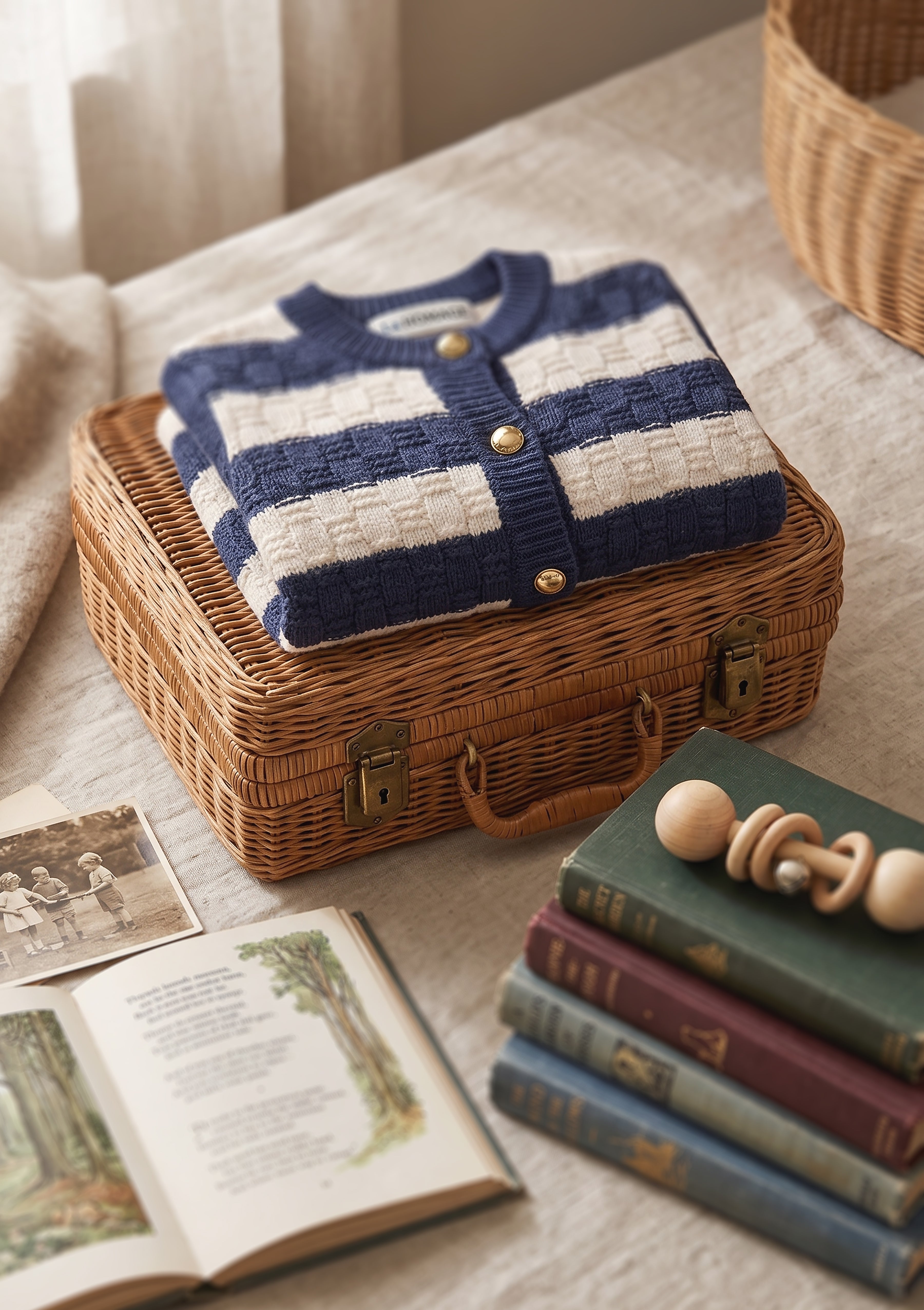 THE ASPEN CASHMERE CARDIGAN | HAMPTON STRIPE