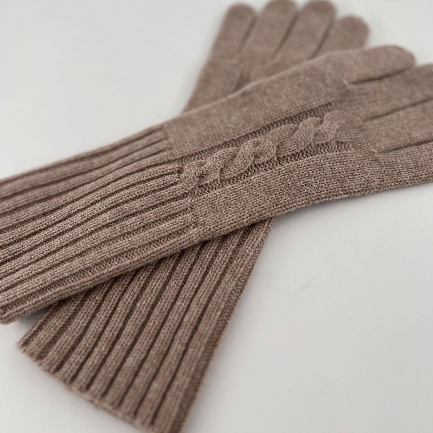 The Cable Cashmere Gloves | Heather Oatmeal