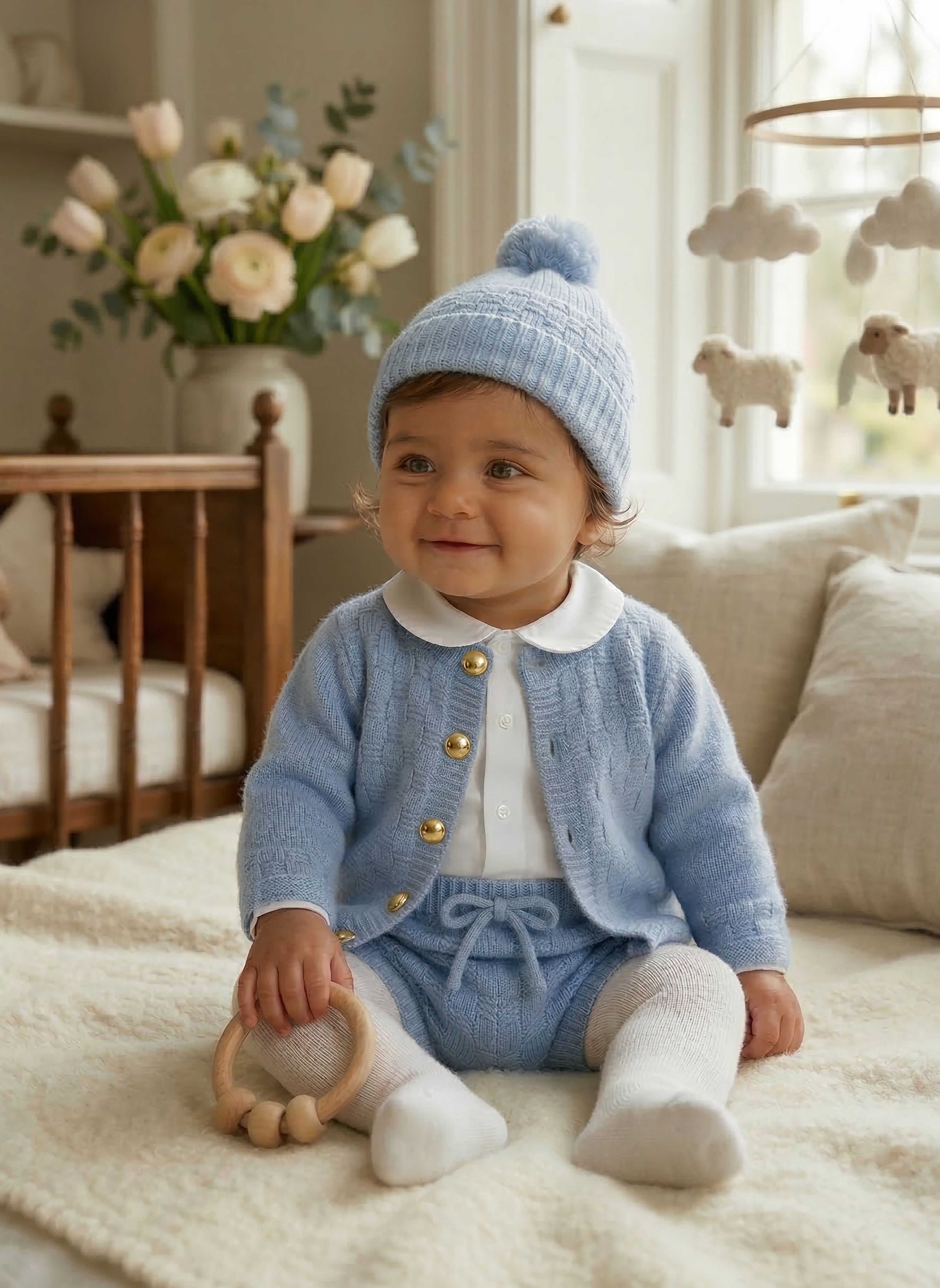 THE ASPEN CASHMERE BEANIE | SKY BLUE