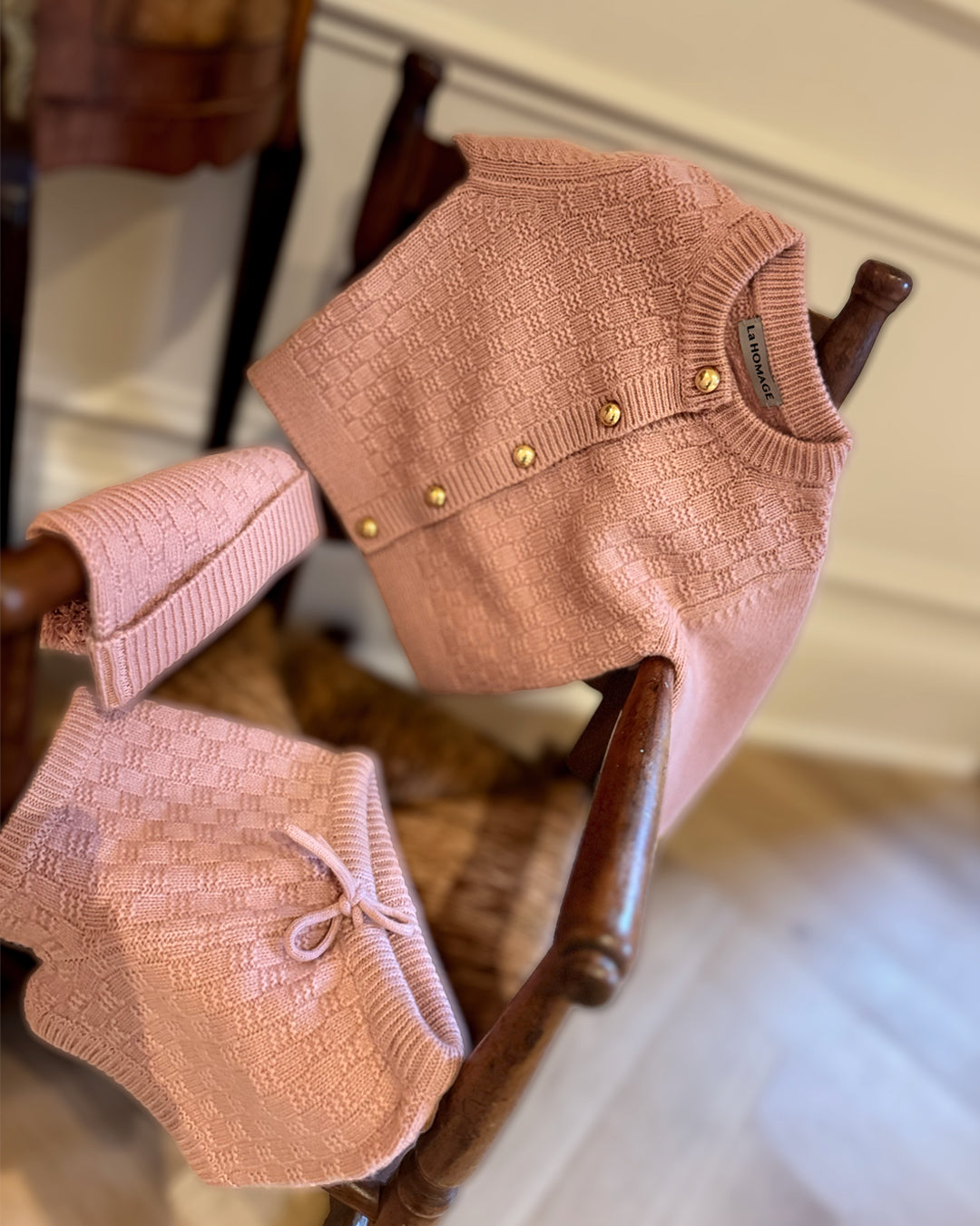 THE ASPEN CASHMERE BABY CARDIGAN | ROSE