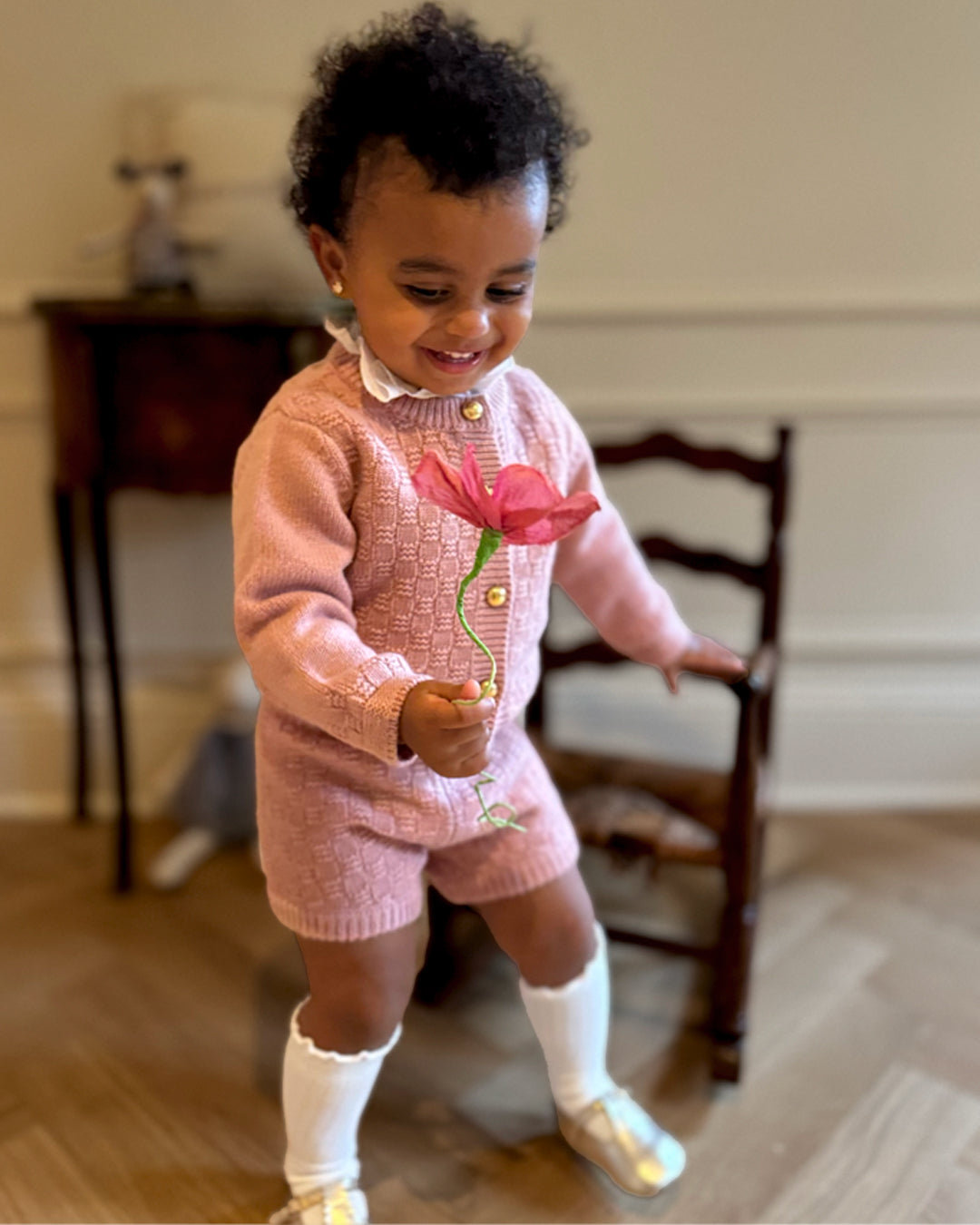 THE ASPEN CASHMERE BABY CARDIGAN | ROSE