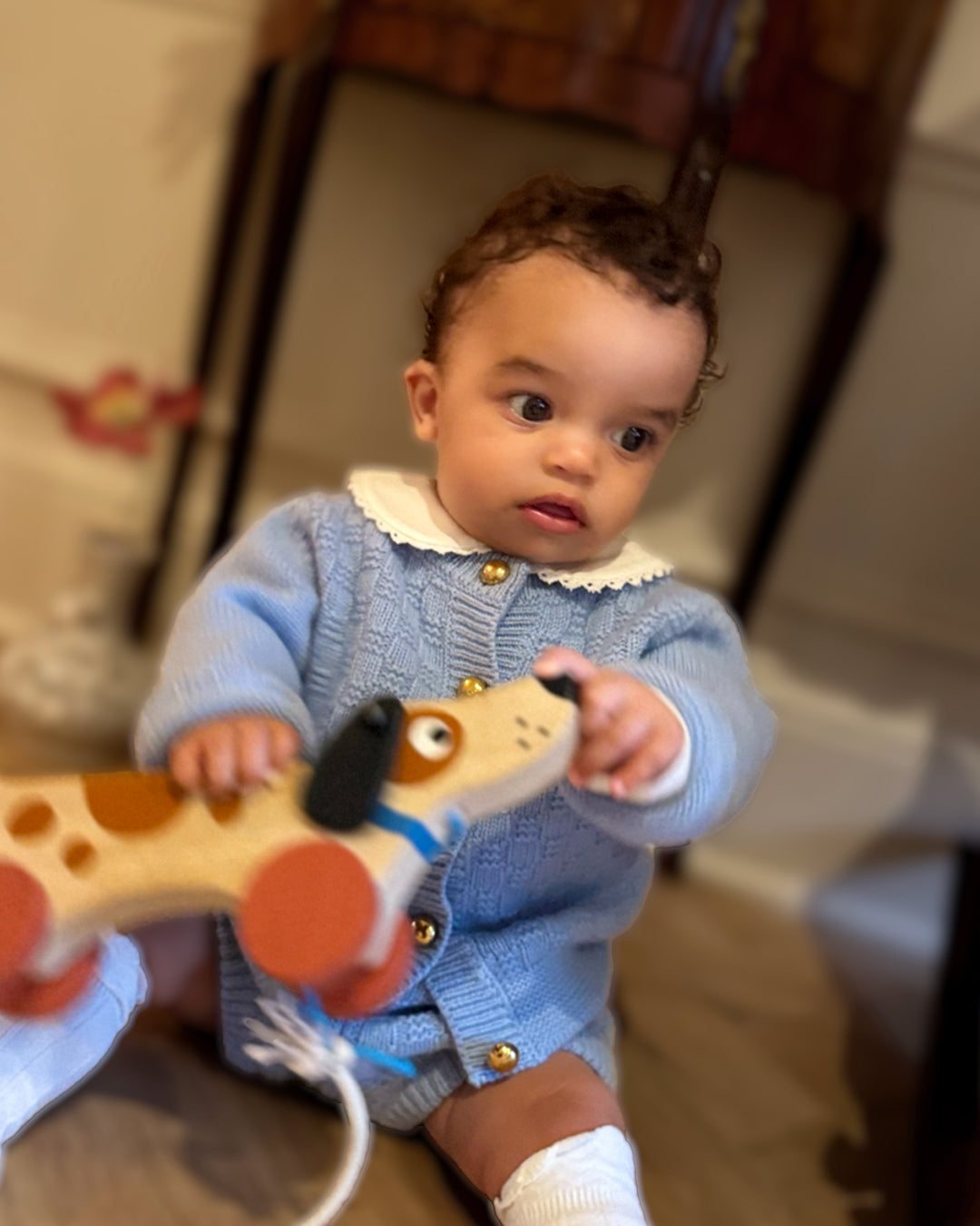 THE ASPEN CASHMERE BABY CARDIGAN | SKY BLUE